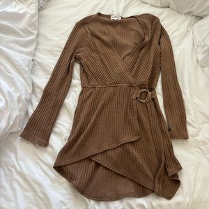 Sabo Skirt wrap ribbed dress